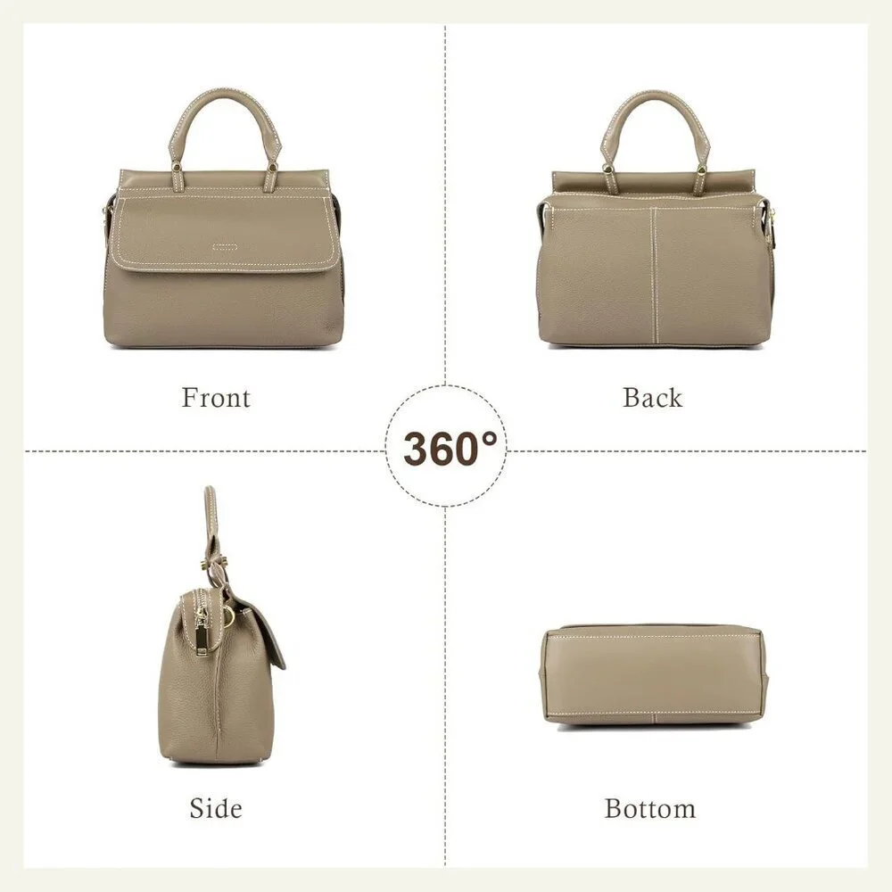 Genuine Leather Handbag Women Large Capacity Crossbody Shoulder Bag
